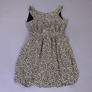 BCBGeneration Mini Dress Size 4 Women's Black Abstract Pebble Print Lattice Back